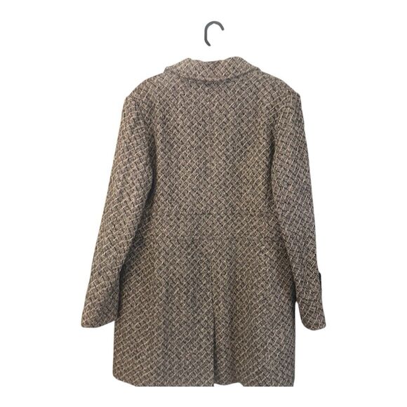 New York & Company Wool Blend Tweed Coat Black White 12 - Picture 2 of 6
